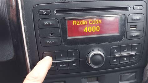 dacia duster radio code reset